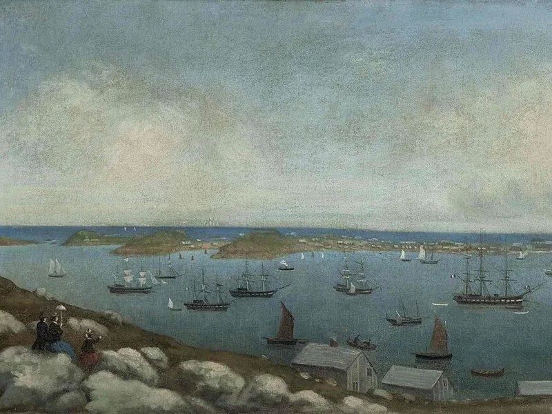 1830-Joseph Lemoine - Vista del porto di Saint-Pierre